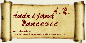 Andrijana Mančević vizit kartica
